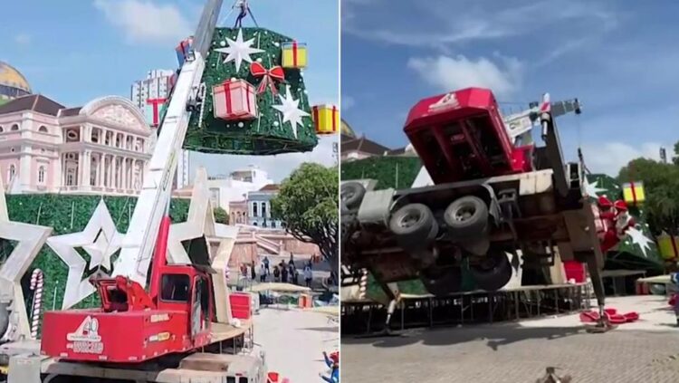 Trabalhador morto em acidente com guindaste gravou vídeo de montagem de Natal no mesmo local da morte há 3 anos