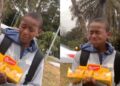 Vídeo mostra menino chorando após ter dinheiro roubado enquanto vendia biscoitos na rua