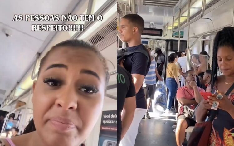 Mulher reclama em vídeo após ninguém ceder lugar para criança em trem