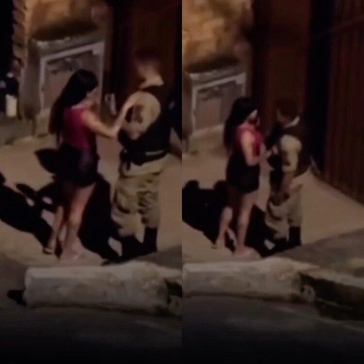 Policial é flagrado em momento romântico durante plantão de Natal