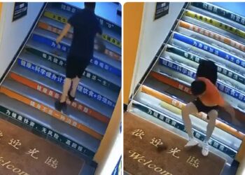 Vídeo mostra homem jogando óleo em escada e causando quedas em academia