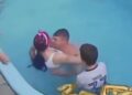 Homem bate a cabeça ao pular em piscina e é salvo pela esposa no Paraná