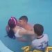 Homem bate a cabeça ao pular em piscina e é salvo pela esposa no Paraná