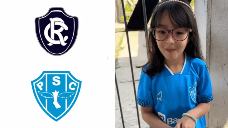 Torcedora mirim do Paysandu canta hino do Remo usando camisa bicolor e vídeo viraliza