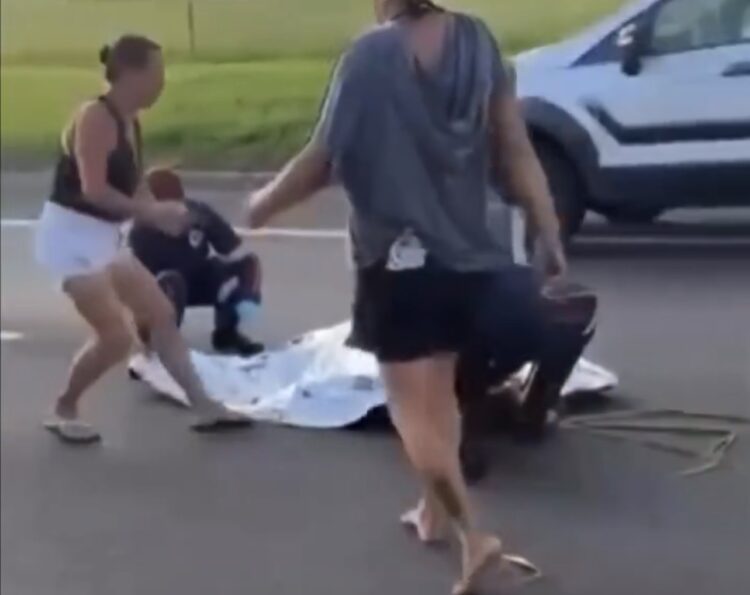 “Ela está viva”: testemunha alerta após equipe do Samu cobrir vítima atropelada