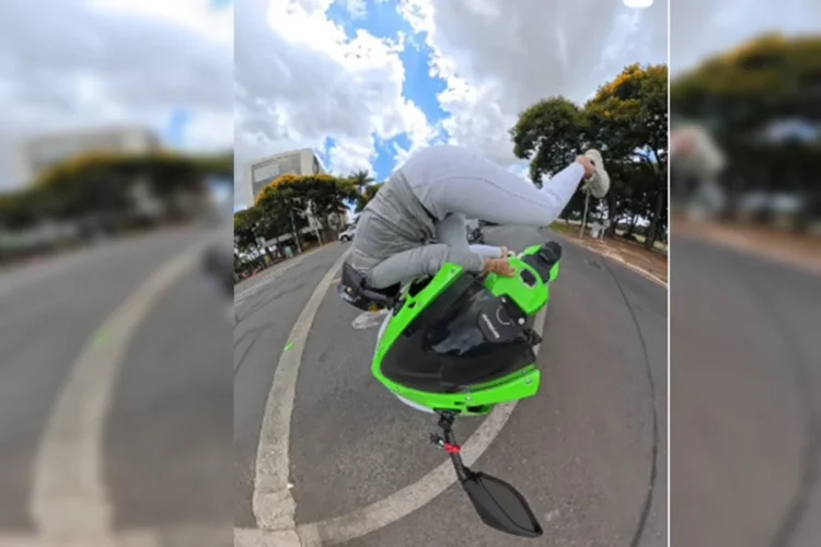 Motociclista “voa” após ser atingida por motorista imprudente no Eixo Monumental, no DF