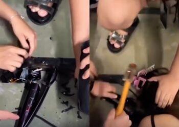 Jovem entra em desespero após ficar com o cabelo preso em babyliss durante procedimento