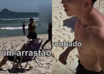 Influenciador faz “teste” em praia do Rio de Janeiro e tem celular roubado em menos de uma hora