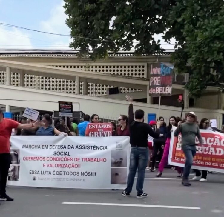 Servidores municipais protestam em Belém contra medidas da gestão e defendem serviços públicos