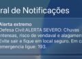 Defesa Civil dispara alerta sonoro em celulares por causa das fortes chuvas em Belém
