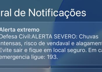 Defesa Civil dispara alerta sonoro em celulares por causa das fortes chuvas em Belém
