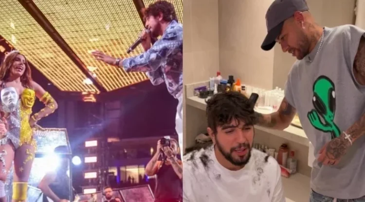 Após aposta com Anitta, Nattan raspa o cabelo e Neymar Jr. assume a máquina