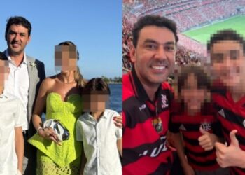 Secretário que atirou nos próprios filhos é enterrado sob coroas de flores