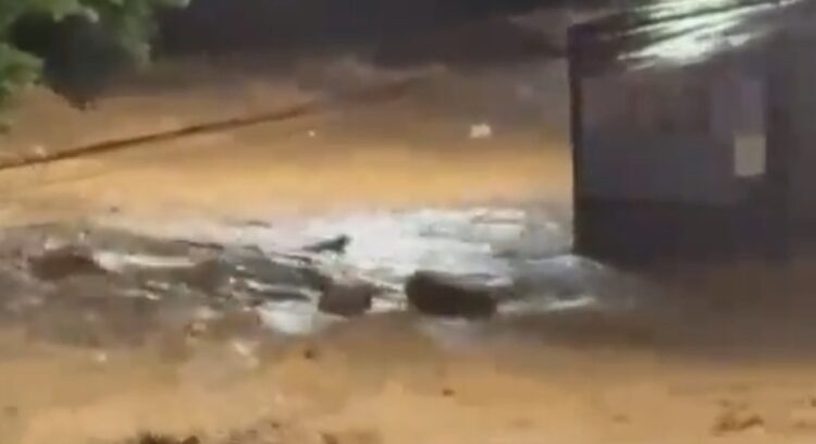 Caixões de funerária são arrastados por enxurrada em Ubá, Minas Gerais