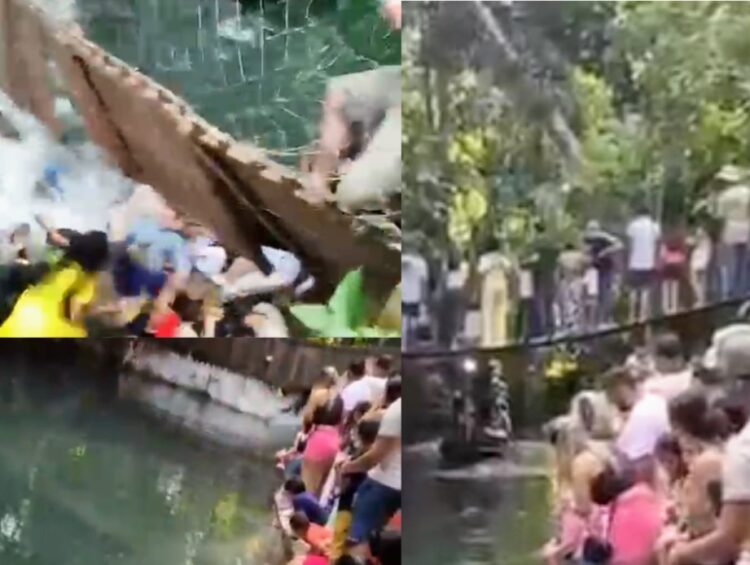 Ponte desaba durante apresentação de Sereia e deixa vários adultos e crianças feridos em área turística de Rondônia