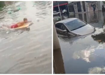 Após forte chuva, alagamentos causam transtornos e trânsito lento na capital