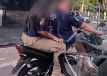 Guardas da Segbel são flagrados trafegando sem capacete em Belém