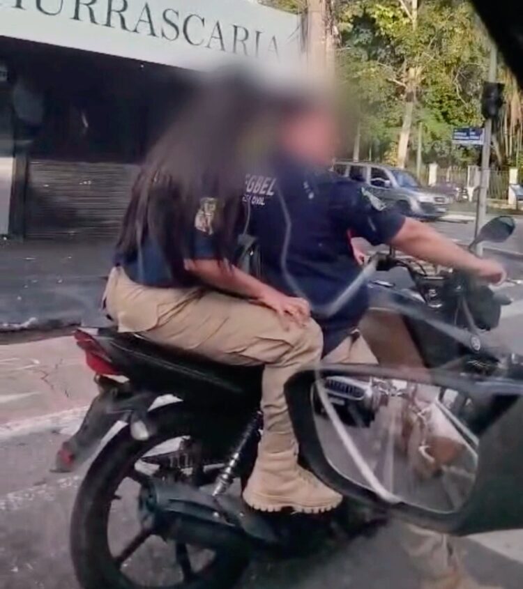 Guardas da Segbel são flagrados trafegando sem capacete em Belém