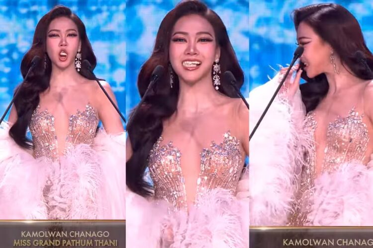 Dentes falsos de candidata ao Miss Grand Thailand 2026 caem ao vivo durante apresentação
