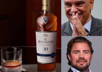 Moraes, Vorcaro e Andrei da PF degustaram whisky Macallan de 600 mil dólares juntos, em Londres