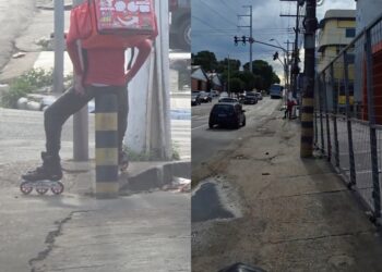 Entregador usa patins para fazer entregas em Manaus e cena chama atenção na web: “não tá fácil pra ninguém”