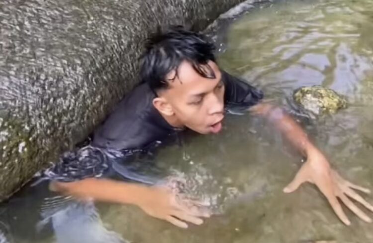 Homem “desaparece” ao entrar em buraco em cachoeira e vídeo repercute