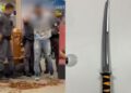Homem com espada é detido e imobilizado pela PM no Aeroporto de Viracopos, em Campinas