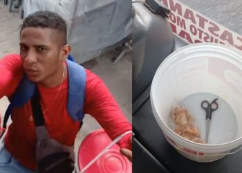 Passageiros se revoltam após vendedor subir em ônibus, agredir motorista e atirar pedra contra o coletivo