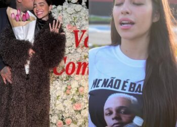 Esposa de MC Ryan participa de roda de louvor na frente do presídio; repórter alega agressão de segurança do cantor