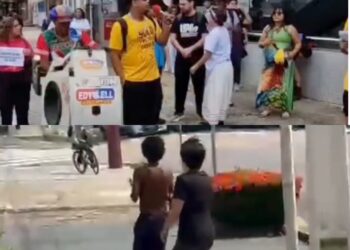 Ato público é realizado em frente ao Cesupa cobrando justiça pela agressão ao morador de rua