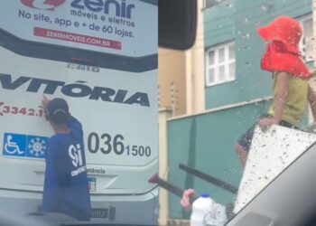 Avô catador de recicláveis ensina neto a ler placa de ônibus e cena viraliza nas redes