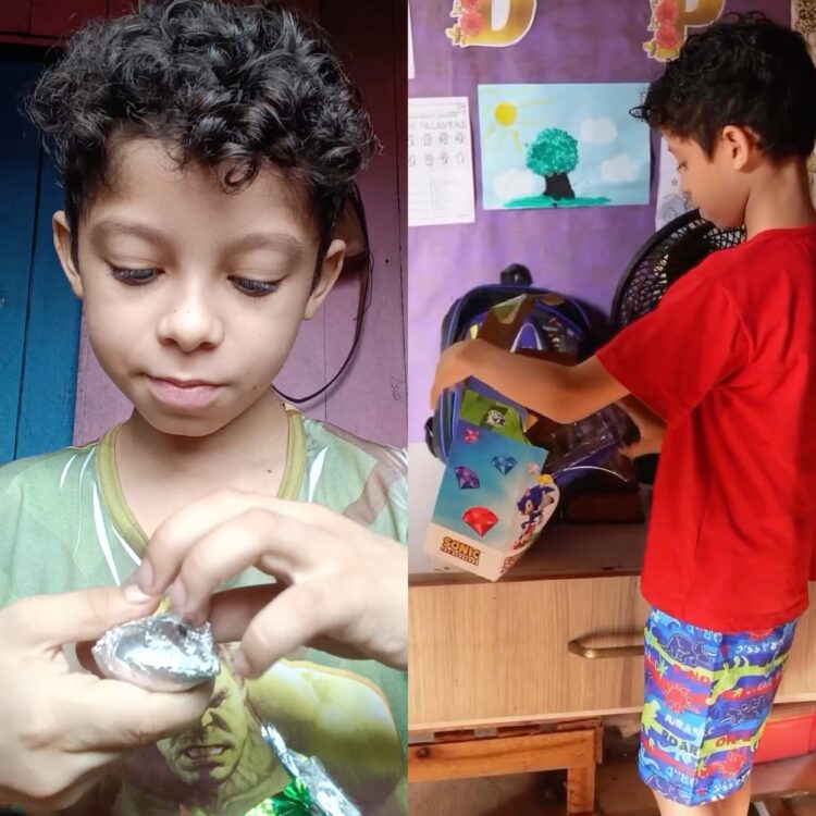 Menino do interior do Pará comove web ao mostrar ovo de Páscoa simples que ganhou da mãe, e ganha surpresa incrível da Cacau Show