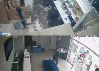 Casal é flagrado assaltando loja da Samsung, em Marituba