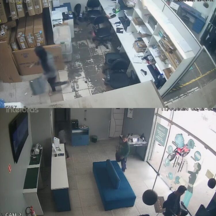 Casal é flagrado assaltando loja da Samsung, em Marituba