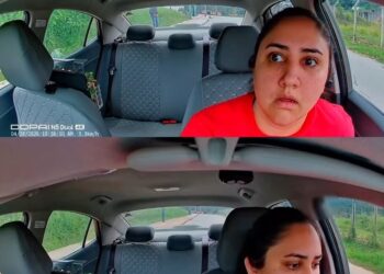 Motorista de aplicativo flagra momento em que homem pratica gesto obsceno ao se aproximar do carro dela, em SC