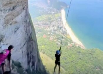 Mãe manda áudio revoltda pra filho após ele saltar de abismo por esporte, no Rio de Janeiro