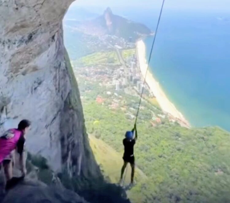 Mãe manda áudio revoltda pra filho após ele saltar de abismo por esporte, no Rio de Janeiro