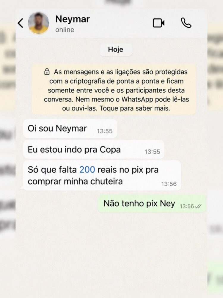 Golpistas usam nome de Neymar para enganar fãs e aplicar fraudes nas redes sociais