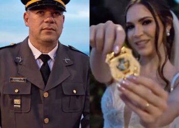 Noiva “mais protegida” do Brasil viraliza ao apresentar família de policiais no seu casamento