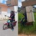 Homem viraliza ao fazer mudança em cima de uma moto biz no interior do Ceará