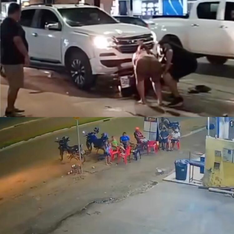 Em Santarém, motorista atinge motos estacionadas e quase atropela pessoas na Av. Fernando Guilhon
