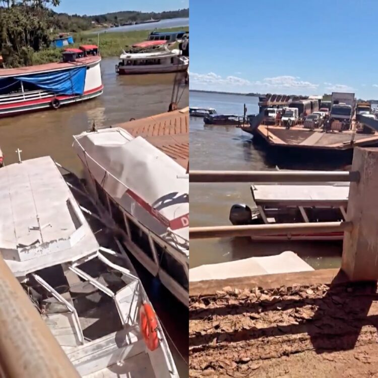 Balsa perde o controle e colide com dois barcos, em porto de Itaituba