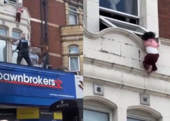 Vídeo mostra resgate de menina pendurada em janela de prédio em Londres