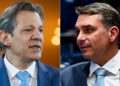 Haddad volta a criticar Flávio Bolsonaro e diz que senador foi “lá beijar a mão do Trump”, nos EUA