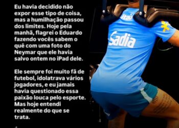 Influenciadora diz ter terminado casamento após flagrar marido fazendo atos obscenos com uma foto de Neymar