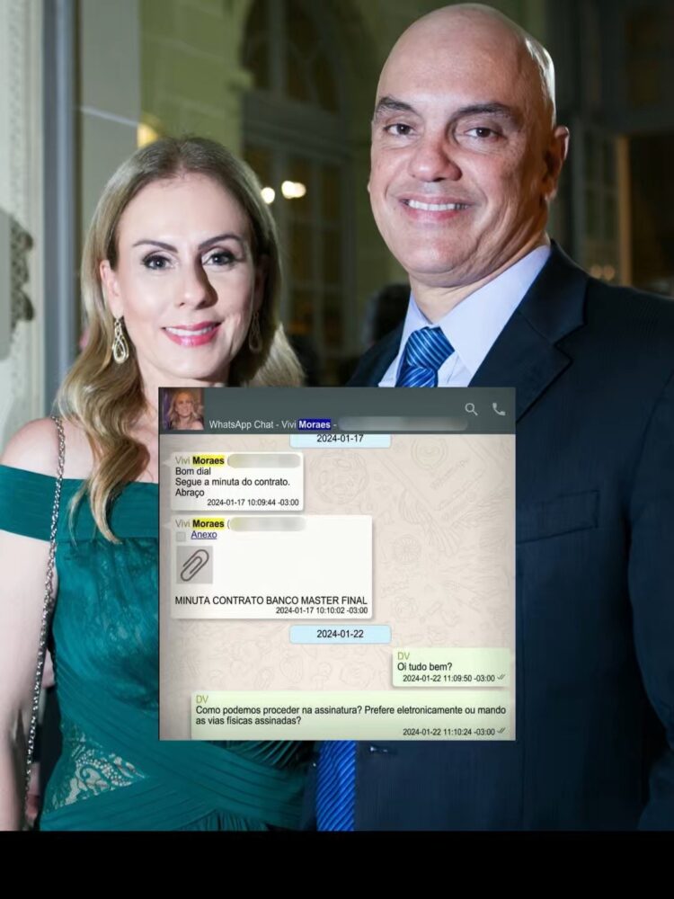Esposa de Alexandre Moraes enviou contrato de R$ 129 milhões a Daniel Vorcaro, diz PF